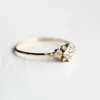 Trendy White Square Zircon Anéis minúsculos de dedos dourados cor geométricos geométricos anéis simples diariamente jóias bijoux femme dropship236o