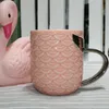 Creative Mermaid Ogon Ceramiczny Kubek Kubek Z Złotym Srebrnym Uchwyt Kubki Podróży Kubki Ceramiczne Puchar Teacup Kubek Kawowy Śniadanie Mleko Kubki BC BH1098