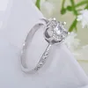 Luxury Jewelry 925 Sterling Silver Round Cut White Topaz CZ Diamond Gemstones Eternity Women Wedding Engagement Band Ring For Lovers' Gift