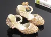 Preciosos zapatos de flores para niñas, color rosa, dorado y plateado, zapatos para niños, zapatos de boda para niñas, accesorios para niños, talla 26-37 S321022