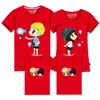 Family Matching Outfits Cotton Summer Print T-shirt Mommy Daughter Father Son Look