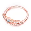 Новые красивые романтические обручальные кольца цвета розового золота для женщин с короной и кубическим цирконом Engagement232u