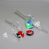 conduites d'eau en verre kit de nectar de narguilé avec récipient en silicone pour ongles en quartz tuyau de bang ashcatcher