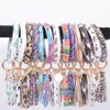 Nappa Bracciali Portachiavi Cuoio Leopardo Girasole Floreale Bracciale da polso Bracciale rotondo Portachiavi Bomboniera OOA8034N