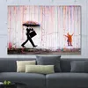 Banksy – décor mural couleur pluie, toile d'art, peinture, affiche de calligraphie, image imprimée, décoration de salon, maison, 12493