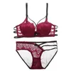 Wholesale-sexy lace aesthetic gather adjustable underwear comfortable thin cup beauty lace back breathable lingerie bra set hc