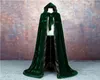 2020 Ny billig kappa Halloween kostym Elegant Bröllop Bridal Wrap Velvet Cape Hooded med Hood Wedding Jackor