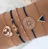 Boho armband satt för kvinnor älskar karta sköldpadda oändlighet elefant kran ananas båge moon stjärna natursten pärlor armband smycken