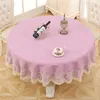 Linner Tkanina Piknik Tablecloth 70.8 "Calowy okrągły stół stół pokrywa Łatwa opieka na ślub lub imprezę