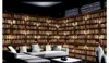 papel de parede Custom 3D Silk Photo Mural Wallpaper 3d bookshelf bookcase background wall sticker wallpaper for walls 3d