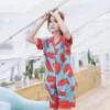 Sexy Lato Cute Arbuz Piżamy Piżamy Piżamy Dla Kobiet Rękaw Piżamy Bawełna Top + Szorty Piżamy Ustawia Nightwear Sleepwear