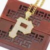 MCSAYS Hip Hop Bijoux CZ Plein Cristal Lettre P Pendentif Doré Glacé Bling Bling Collier Rappeur Hommes Accessoires De Mode SS