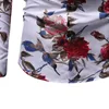 長袖の花のシャツの男性のファッションローズフラワーシャツメンズカジュアルブラウスメンズ服カジュアルハワイアン夏