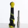Smoke 14mm Silicone pipes NC silicon nectar collect with Stainless Steel tip Oil Rigs Silicone Smoking Pipe glasspipe dab rig