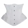 Plus Size Women Everyday 4 Flat Steel Bones and 12 Spiral Steel Bones Waist Training Underbust Corset Belt with Brocade Embroidery Curved