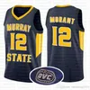 12 Ja Morant Murray State Racers University NCAA Basketball Jersey 23 Jarrett Culver 35 Kevin Texas Tech Red Raider Durant College XW34AFV
