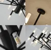 Modern Fashion Designer Black Gold Led Ceiling Art Deco Suspended Chandelier Light Lamp for Kitchen Living Room Loft Bedroom