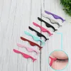 Eyelash Curler False Eyelash Tweezers 8 Colors Fake Eye Lash Applicator Eyelash Extension Curler Nipper Auxiliary Clip Clamp Makeup Forceps Tools 50pcs