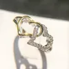 Atacado-novo artesanato de divisão de ouro e anel de preservação de cor com anéis de zircão de diamante da Europa e da América