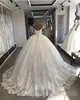 Elegant Off The Shoulder Ball Town Trouwjurken Kant Applique Sweep Trein Custom Made Plus Size Bridal Jurk Vestido de Novia