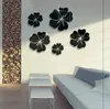 Europa Stickers aan de muur 3D Mirror Floral Art Verwijderbare Muursticker Acryl Muurschildering Decal Home Decor Room Decoratie DROSHIP DHL WX9-1876