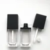 8ml quadrado de alta qualidade quadrado vazio lipgloss tubo transparente bordos bálsos garrafas escova recipiente diy mini refilável garrafa labial lustre tubo