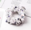 Scrunchie Hairband Floral Chiffon Hår Slipsar Elastiskt Gummi Band Ponytailhållare Designer Huvudband Hårtillbehör 4 Färger Partihandel DW3541