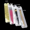 4.5*19 cm blanc/clair auto-scellant fermeture éclair en plastique emballage de détail Pack Poly sac montre stylo sac de rangement avec trou de suspension