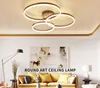 3 ringar dimbar hög ljusstyrka cirkelringar Modern LED taklampor för vardagsrum Sovrum Studie Rumsbelysning AC 90-260V MYY