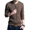 2018 Moda Czarny Plus Rozmiar Męski sweter Casual V-Neck Button Pullover Jesień Slim Długi Rękaw Dzianiny Swetry Koszulki 4XL