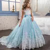 Crianças da dama de honra dos floristas Wedding Dress Evening Party Girl Para Vestidos Verão adolescente Crianças Princess Dress 8 10 12 14 Ano Y19061501