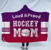 Hockey Hooded Blankets Plush Sherpa Blanket Xmas 3D Printed Cape Cloak Fleece Soft Winter Swaddling Bedding Quilt Nap Wraps LXL680-1