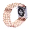 Bracciale di gioielli per perle da donna delle donne di lusso per la serie Apple Watch Ultra 8 7 6 SE 5 4 3 cinghia da polso con connettore Iwatch 49mm 41mm 45mm 42/44mm 38/40mm