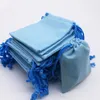 7x9cm fluwelen trekkoord pouch tas / sieraden tas Kerstmis / bruiloft cadeau tassen zwart rood roze blauw 4 kleur groothandel DHL gratis