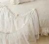Cotton Jacquard Lace Princess Bed set Wedding Bedding Sets Queen King size Bedlinen Sheet Boho Duvet Cover Set Bedclothes191g