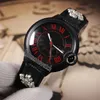 Novo WSBB0015 Aço PVD Preto Textura Dial Vermelho Roma Mark Miyota 8215 Mens Automático Assista Nylon 925 Prata Totem Decoração Relógios E13a1