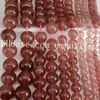 Multi Size Strawberry Quartz Pink Lepidolite Russia Red Rosite Muscovite Round Loose Beads 5 Strands Natural Healing Energy Gemstone Beads