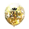 5pc 12 pouces or rose confettis ballons 18 21 30 40 50 60 ans clair fête d'anniversaire ballons anniversaire mariage décoration