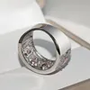 Kadın Moda Takıları 925 STERLING Gümüş Oval Kesim Pembe Topaz CZ Elmas Sonsuzluk Kadınlar LO260A için Düğün Nişan Band