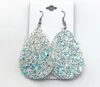 Plus de couleurs 30pcs / lot New Glitter Paillettes Teardrop PU Cuir Bohême Dangle Drop Boucles d'oreilles5325383