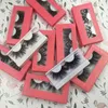 Luxo Dramático 27mm Mink Lashes 100% Handmade 5D Mink Eyelashes Fluffy Wispy Eyelash com Retângulo Glitter Capas G-Fácil