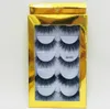 Luxury gold packaging 5 pairs mink false eyelashes set thick natural long handmade fake lashes extensions eye makeup accessories DHL Free