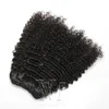 VMAE Supply Burmese Virgin Hair 3C 4A 4B 4C Natural Black 140g Afro Kinky Curly Clip in Human Hair Extensions