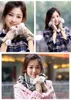 Fashion winter warm girl leather rabbit hand warm winter winter fingerless gloves W017