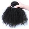 Afro Kinky Riccio Brasiliano Remy Remy Capelli Bundles Bundles Clip nelle estensioni dei capelli umani 100G 8pcs / set clip in estensioni dei capelli