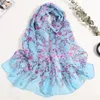 S1241 Hot Summer Women Slik Scarf Sun-screen Chiffon Colorful Shawl Wraps Florals Scarf Thin Beach Scarves