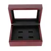 Rot Schwarz PU Leder Holz Box Organizer Tragbare 12x16x7cm 2-9 Loch Fall Championship Sport Ring268J