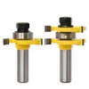 1-1/2" 2 Bit Tongue and Groove Router Bit Set - Joint Assembly Router Bit Set 1-1/2" Stock Wood Cutting Tool