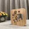 Creatieve nieuwigheid Wood Vis Botlamp USB Nachtlichten Massief houten Hollow Night Lamp voor slaapkamer Bedicht Licht Gift281V