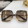 Luxary-Women Narcissus Cream Tortoise Rose Gold dark Brown Shaded Sunglasses Gafas De Sol Designer Sunglasses Vintage Glasses New 255y